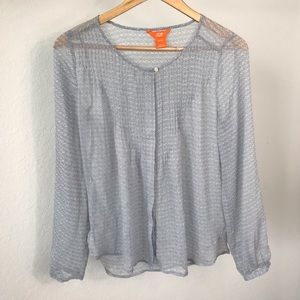 Joe Fresh Sheer Long Sleeve Blouse Size XS